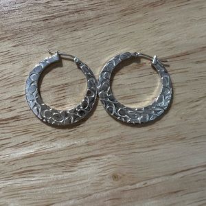 Sterling silver coach earrings